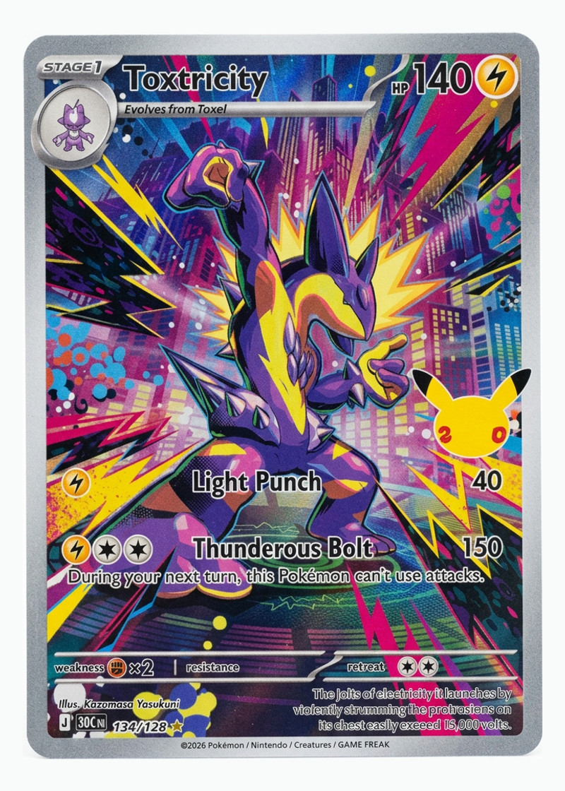 Toxtricity 134/128 30th Celebration 2026 - Illustration Rare Holofoil EN (Raw - Near Mint)