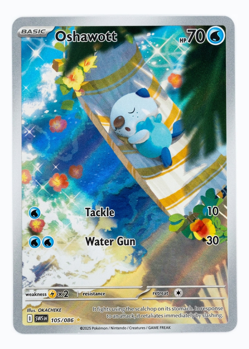 Oshawott 105/086 White Flare 2025 - Illustration Rare Holofoil EN (Raw - Near Mint)