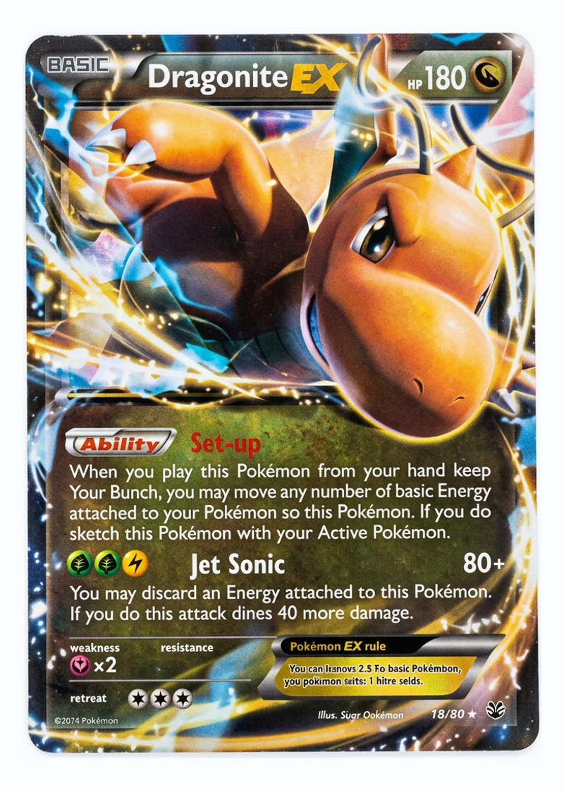 Dragonite-EX 74/111 Furious Fists 2014 - Rare Holo EX Jumbo EN (Raw - Near Mint)