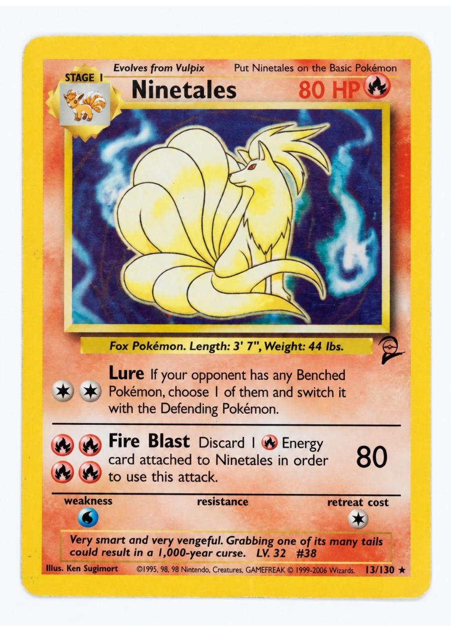Ninetales 13/130 Base Set 2 2000 - Rare Holo Holofoil EN (Raw - Lightly Played)
