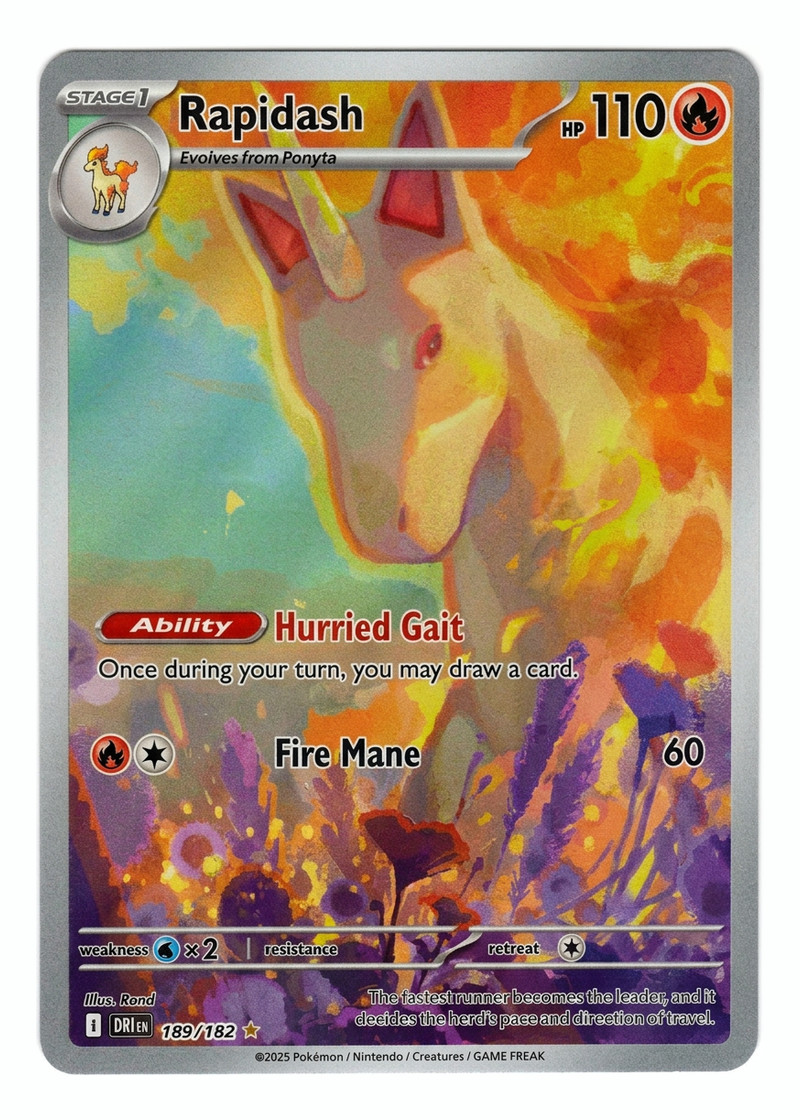 Rapidash 189/182 Destined Rivals 2025 - Illustration Rare Holofoil EN (Raw - Near Mint)