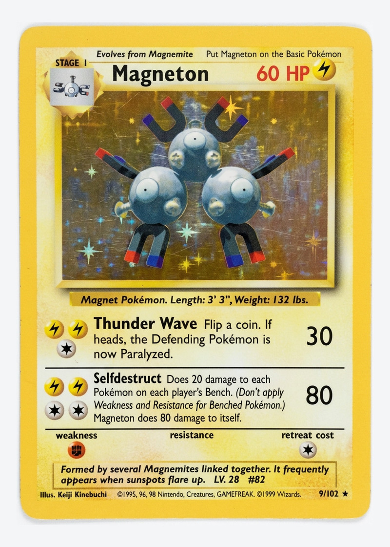 Magneton 9/102 Base 1999 - Rare Holo First Edition Shadowless Holofoil EN (Raw - Near Mint)