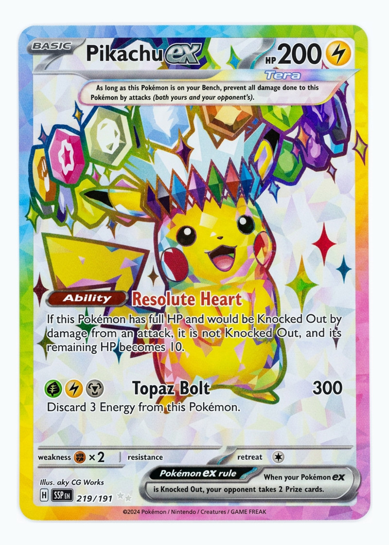 Pikachu ex 219/191 Surging Sparks 2024 - Ultra Rare Holofoil EN (Raw - Near Mint)