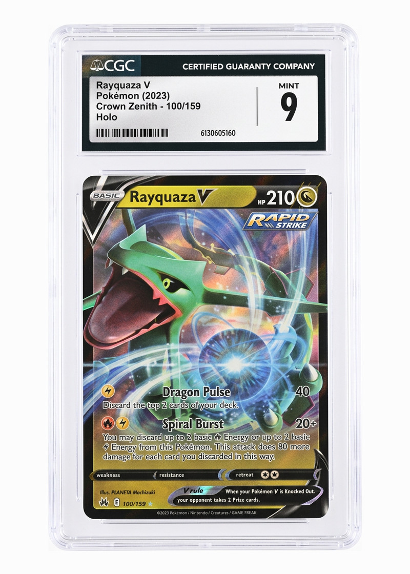 Rayquaza V 100/159 Crown Zenith 2023 - Rare Holo V Holofoil EN (CGC 9 MINT)