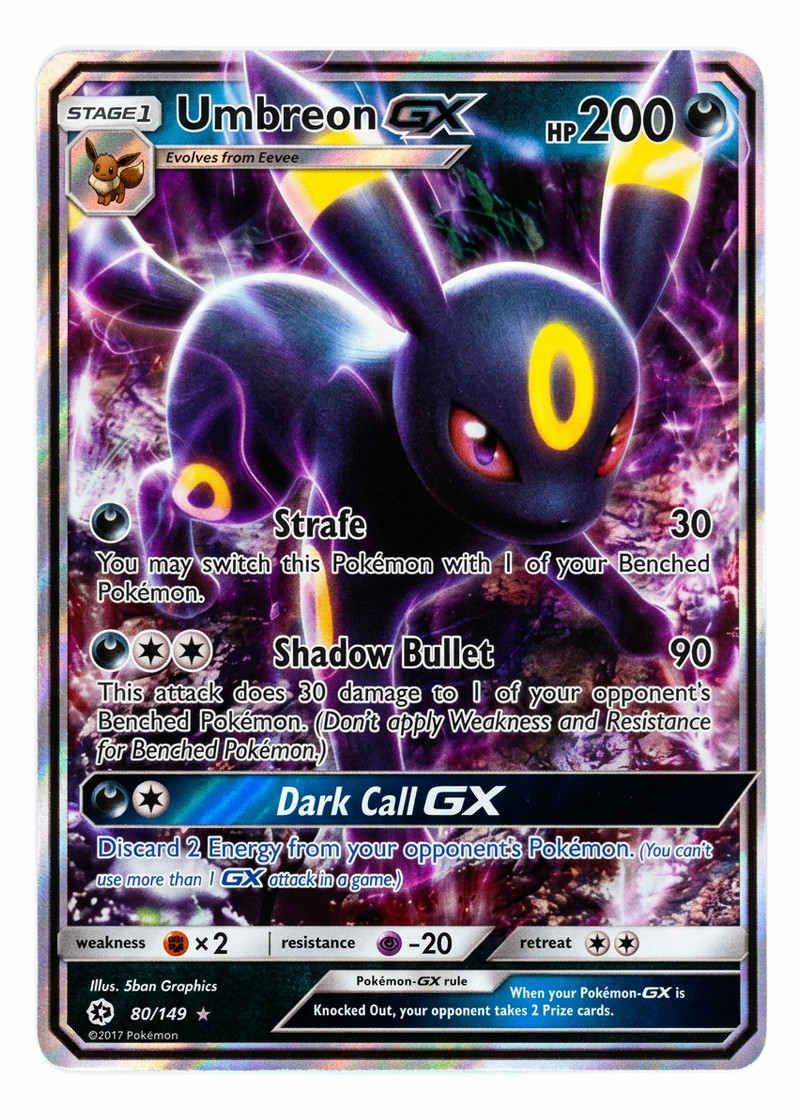 Umbreon-GX 80/149 Sun & Moon 2017 - Rare Holo GX Holofoil EN (Raw - Near Mint)