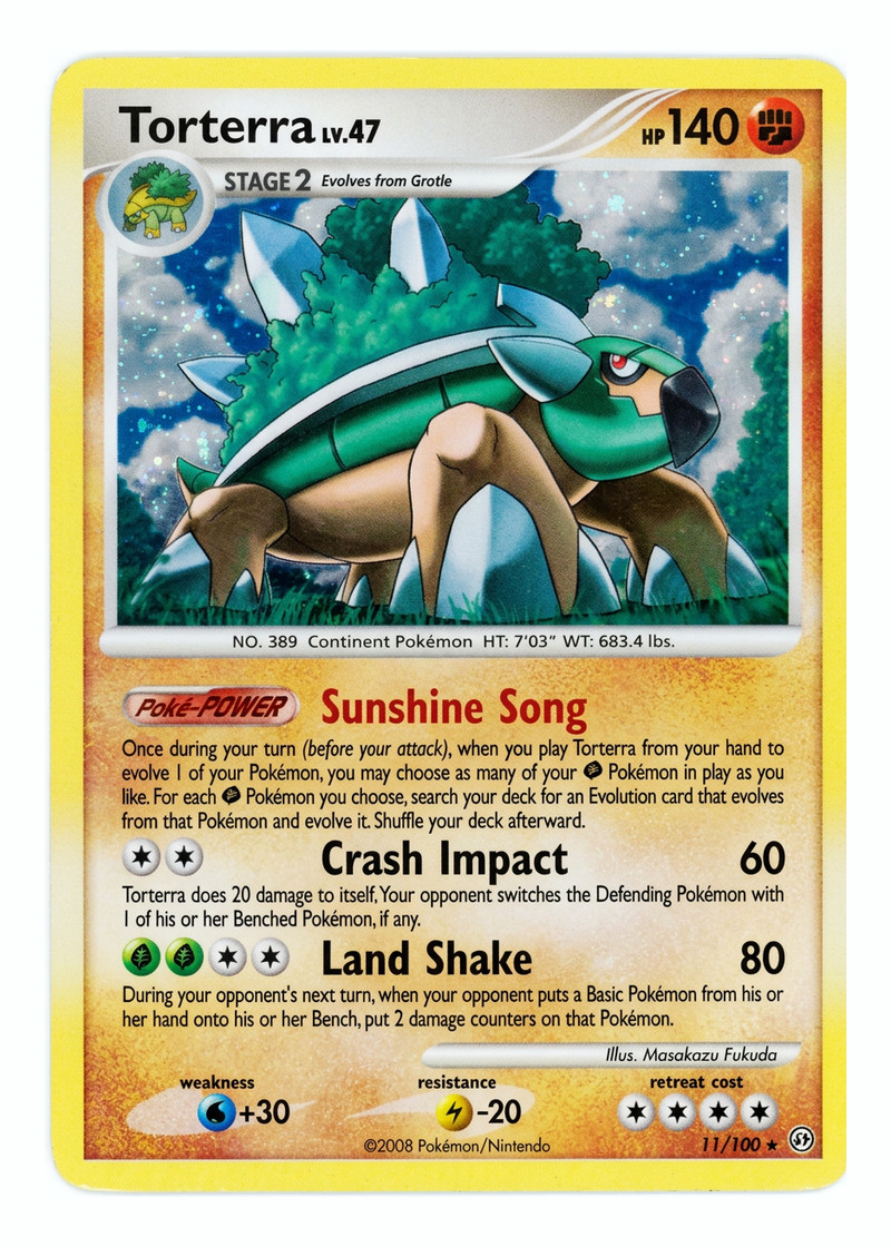 Torterra 11/100 Stormfront 2008 - Rare Holo Holofoil EN (Raw - Near Mint)
