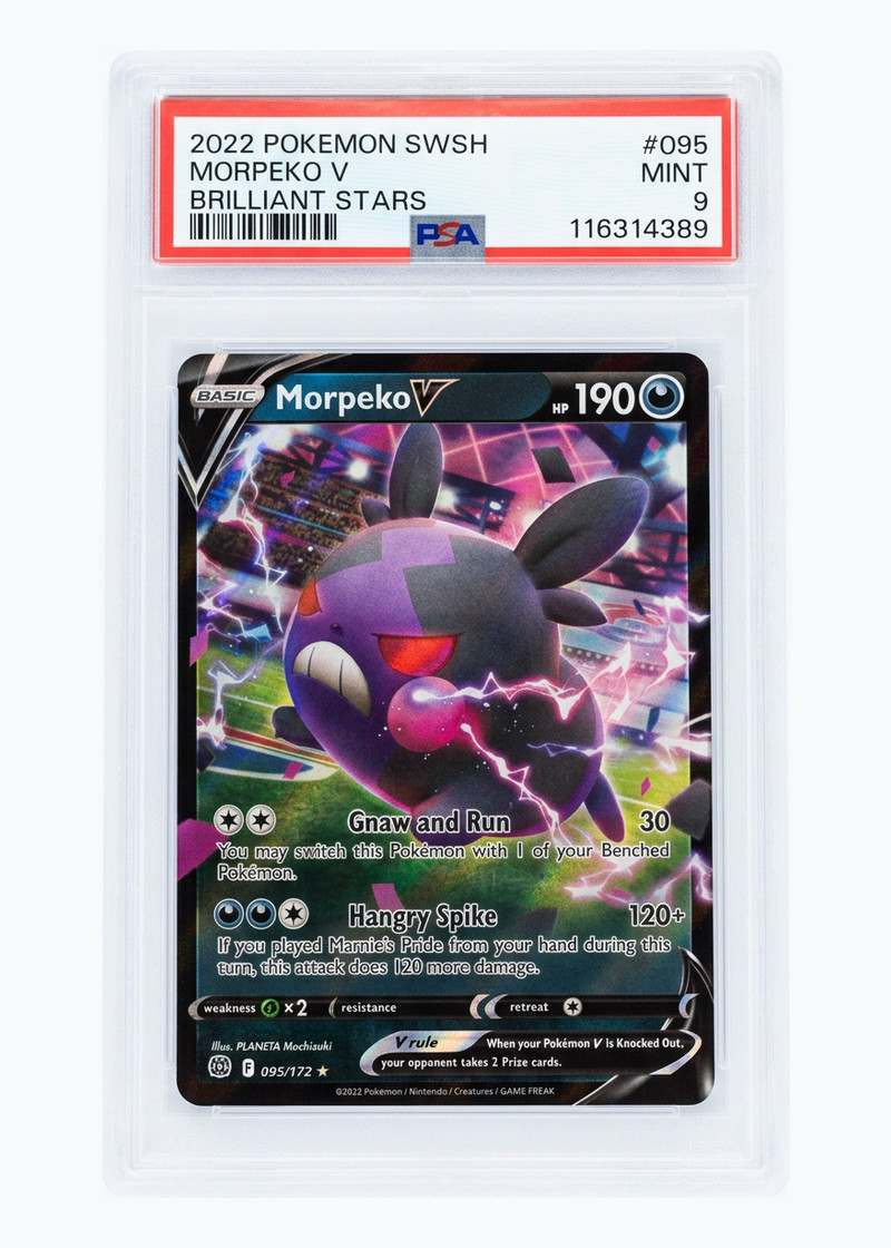 Morpeko V 095/172 Brilliant Stars 2022 - Rare Holo V Holofoil EN (PSA 9 MINT)
