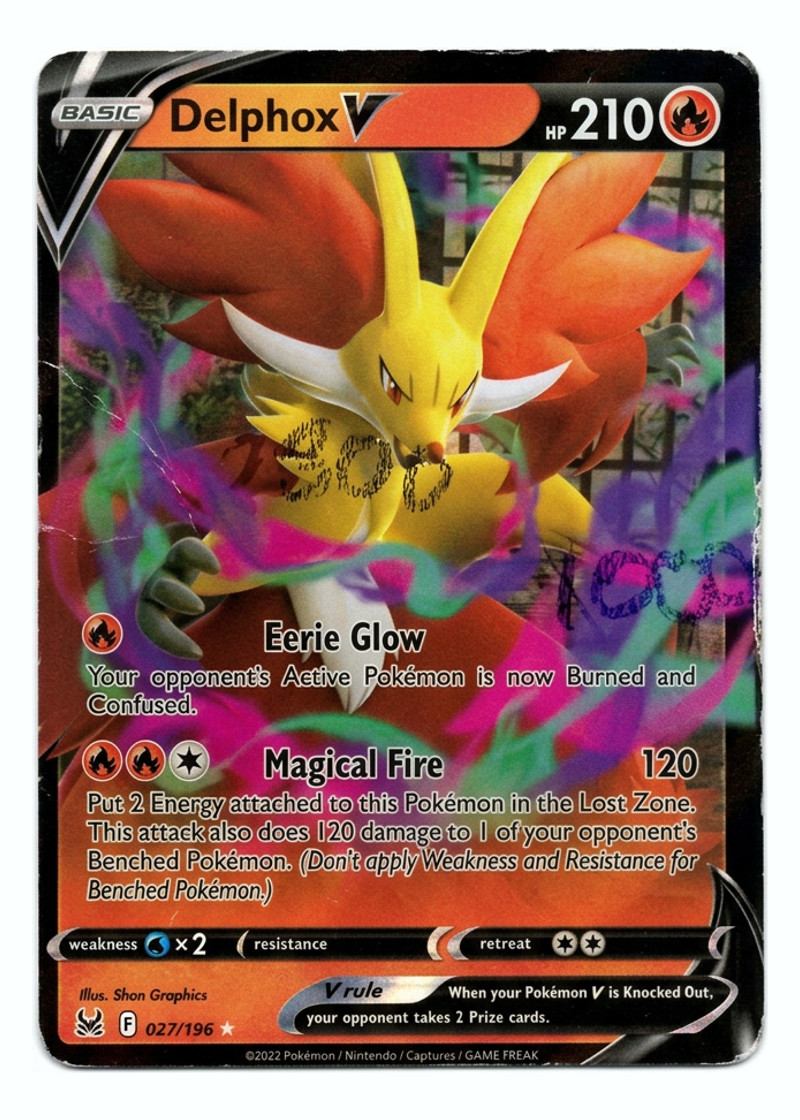 Delphox V 027/196 Lost Origin 2022 - Rare Holo V Holofoil EN (Raw - Near Mint)