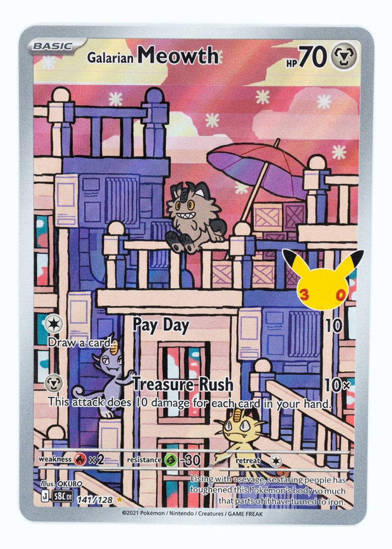 Galarian Meowth 141/128 30th Celebration 2026 - Illustration Rare Holofoil EN (Raw - Near Mint)