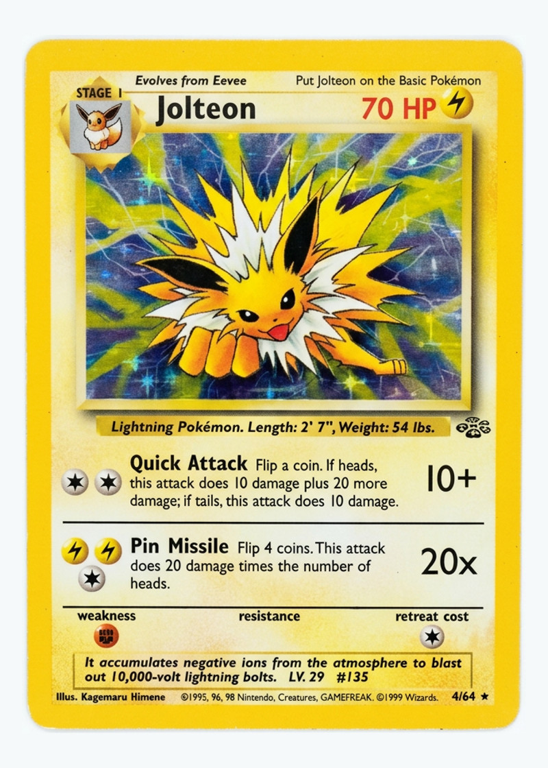 Jolteon 4/64 Jungle 1999 - Rare Holo Unlimited Holofoil EN (Raw - Lightly Played)
