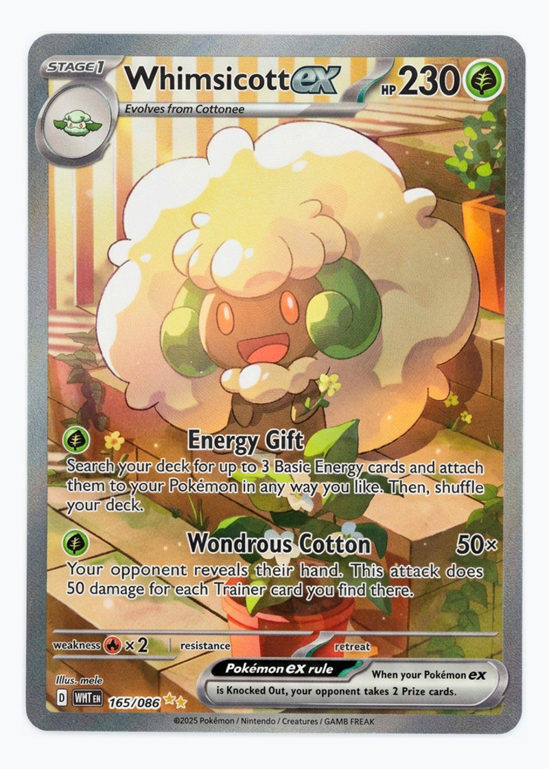 Whimsicott ex 165/086 White Flare 2025 - Special Illustration Rare Holofoil EN (Raw - Near Mint)