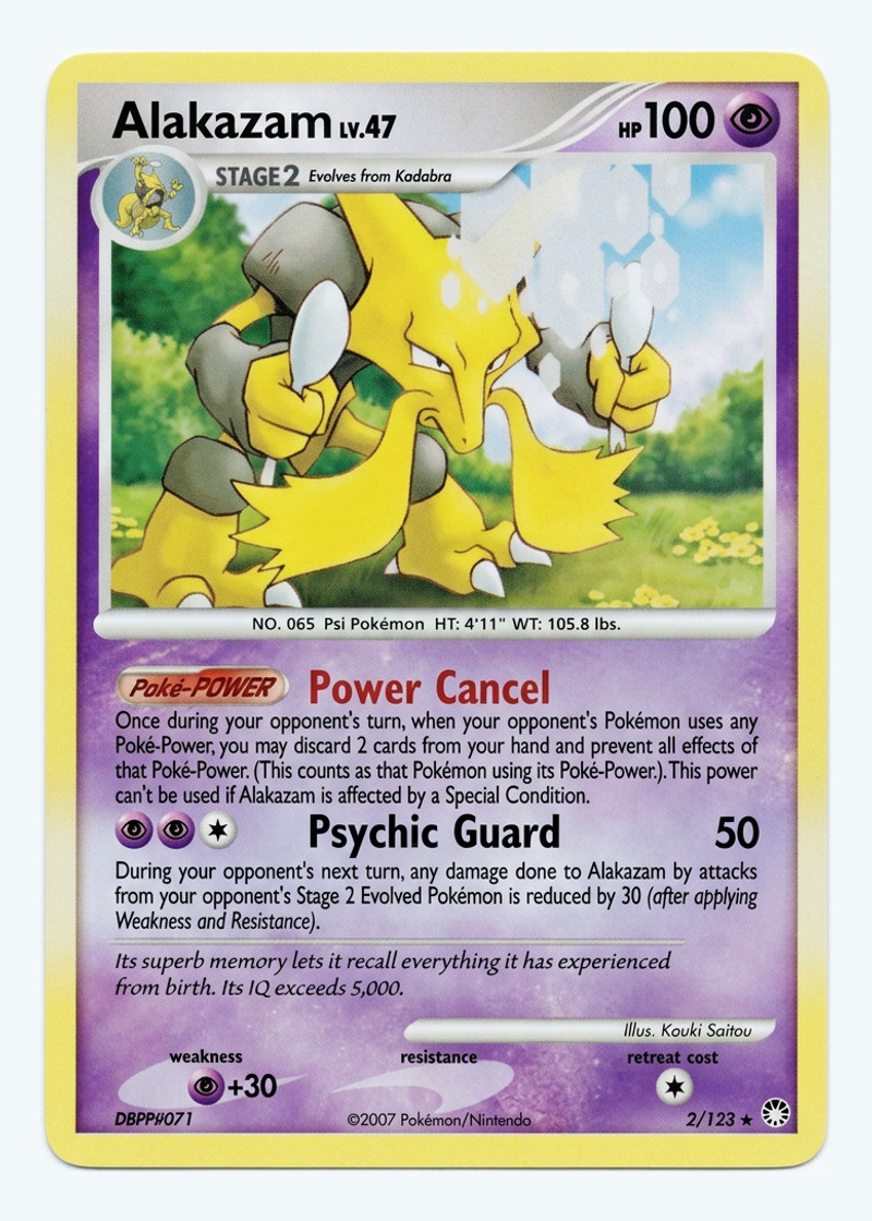 Alakazam 2/123 Mysterious Treasures 2007 - Rare Holo Reverse Holofoil EN (Raw - Moderately Played)