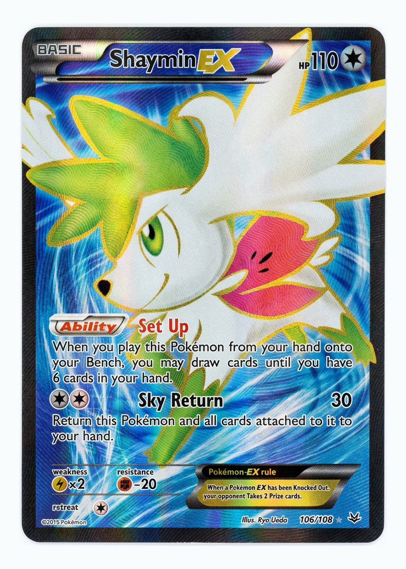 Shaymin-EX 106/108 Roaring Skies 2015 - Rare Ultra Holofoil EN (Raw - Lightly Played)
