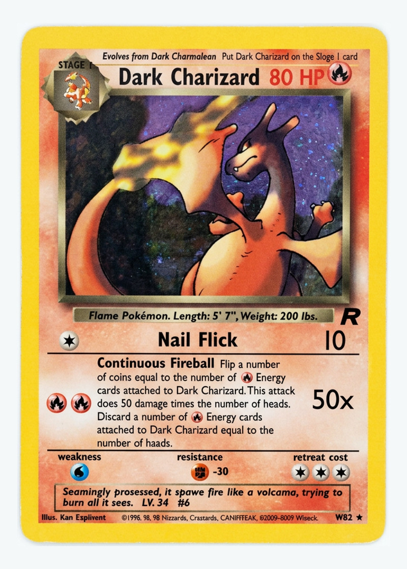 Dark Charizard 4/82 Team Rocket 2000 - Rare Holo Unlimited Holofoil EN (Raw - Moderately Played)