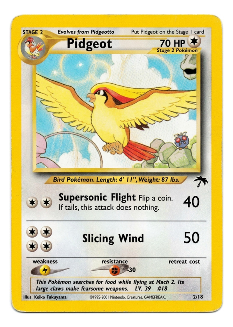 Pidgeot 2/18 Southern Islands 2001 EN (Raw - Near Mint)