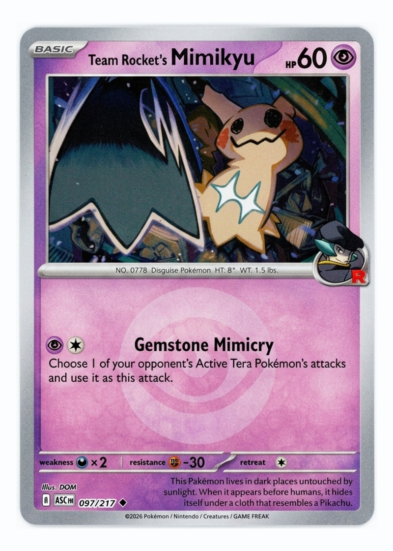 Team Rocket's Mimikyu 097/217 Ascended Heroes 2026 - Uncommon EN (Raw - Near Mint)