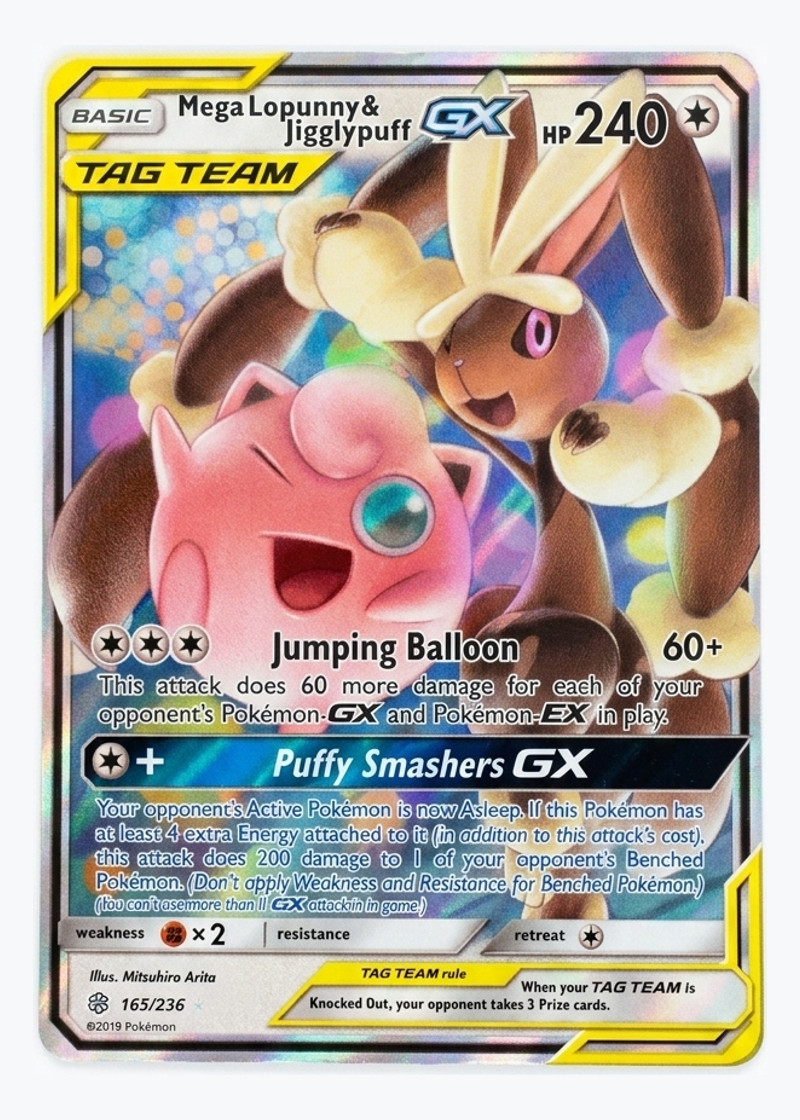 Mega Lopunny & Jigglypuff GX Tag Team165/236 Cosmic Eclipse 2019 - Rare Holo GX Holofoil EN (Raw - Near Mint)