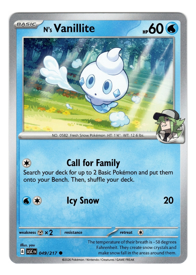 N's Vanillite 049/217 Ascended Heroes 2026 - Common EN (Raw - Near Mint)