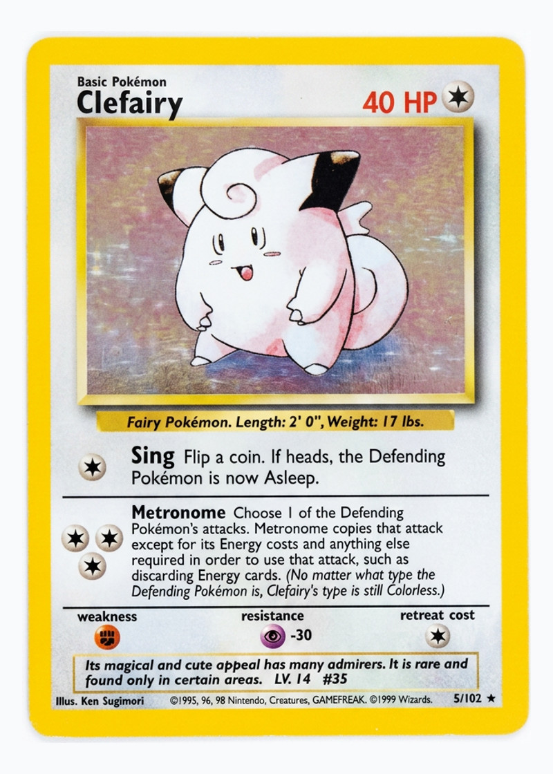 Clefairy 5/102 Base 1999 - Rare Holo Unlimited Holofoil EN (Raw - Near Mint)