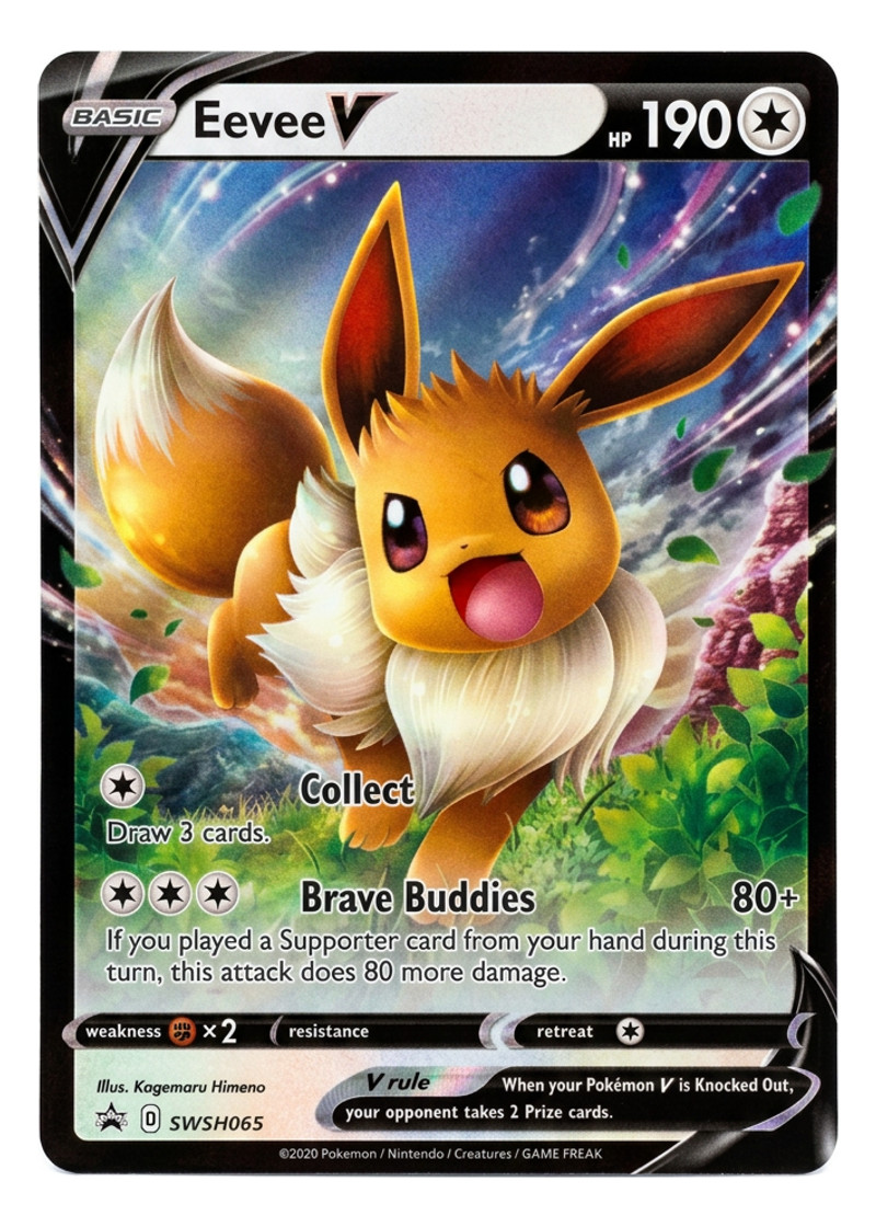 Eevee V SWSH065 SWSH Black Star Promos 2019 - Promo Eevee Stamp EN (Raw - Near Mint)