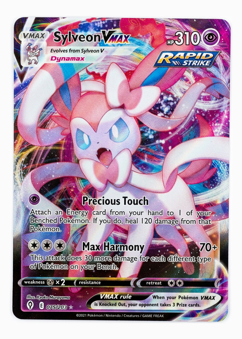 Sylveon VMAX 075/203 Evolving Skies 2021 - Rare Holo VMAX Holofoil EN (Raw - Near Mint)