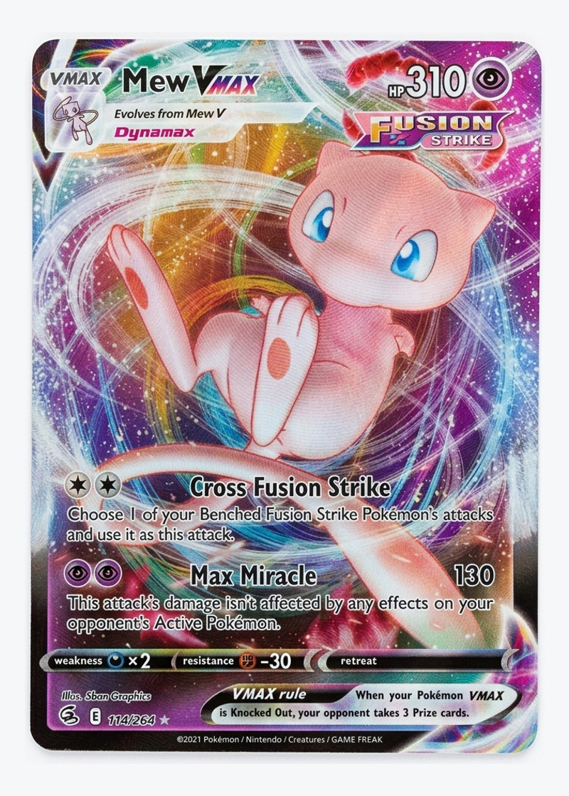 Mew VMAX 114/264 Fusion Strike 2021 - Rare Holo VMAX Holofoil EN (Raw - Near Mint)