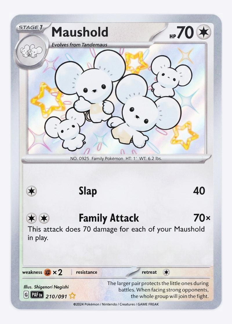 Maushold 210/091 Paldean Fates 2024 - Shiny Rare Holofoil EN (Raw - Near Mint)