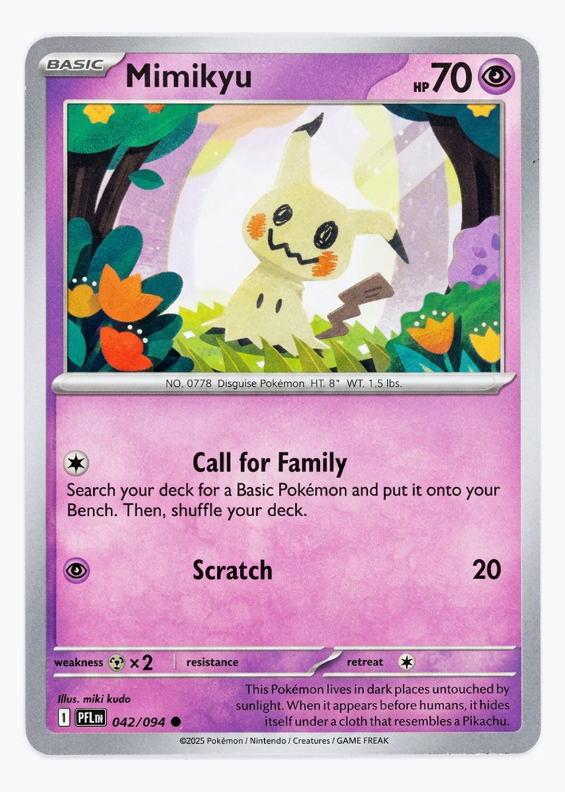 Mimikyu 042/094 Phantasmal Flames 2025 - Common EN (Raw - Near Mint)