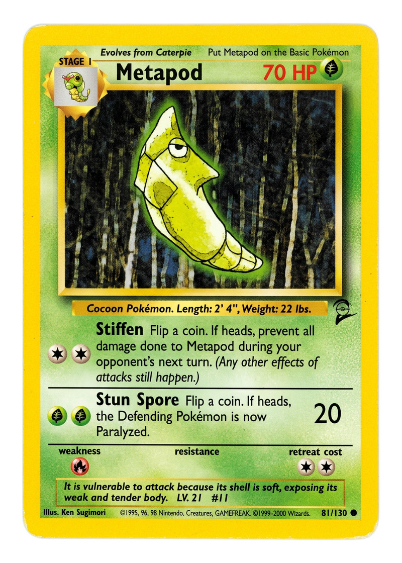 Metapod 81/130 Base Set 2 2000 - Common EN (Raw - Near Mint)