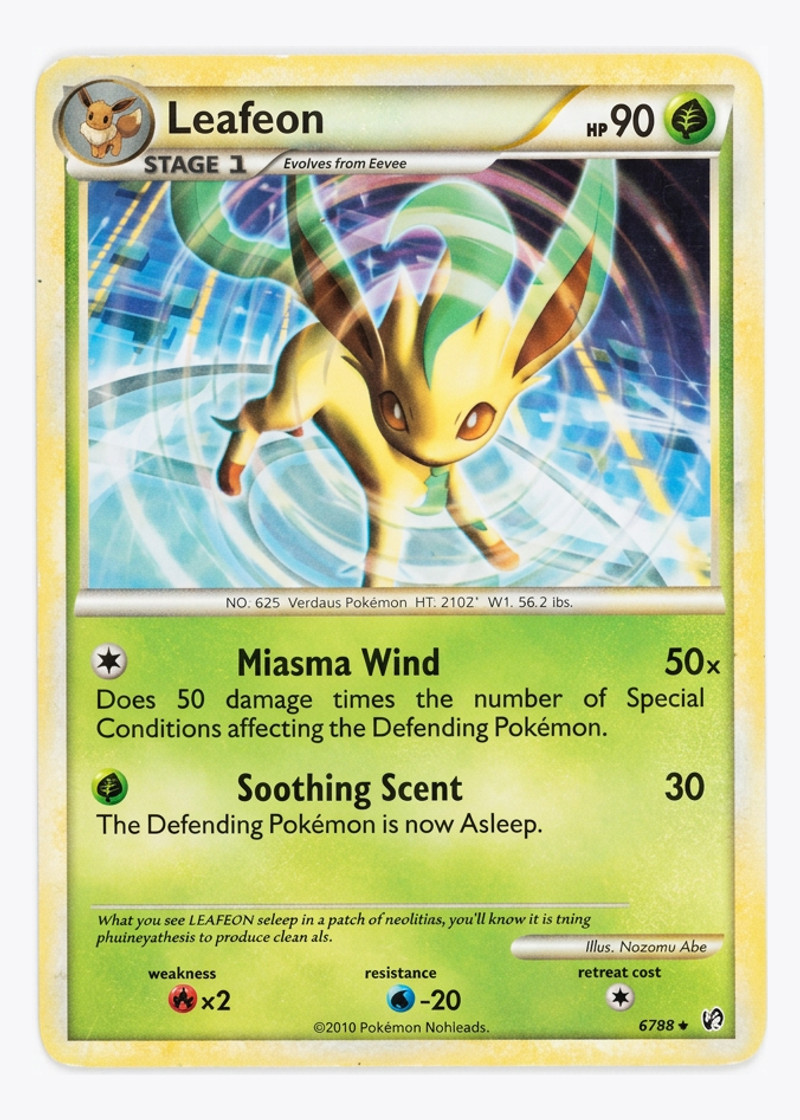 Leafeon 17/90 HS—Undaunted 2010 - Rare EN (Raw - Near Mint)