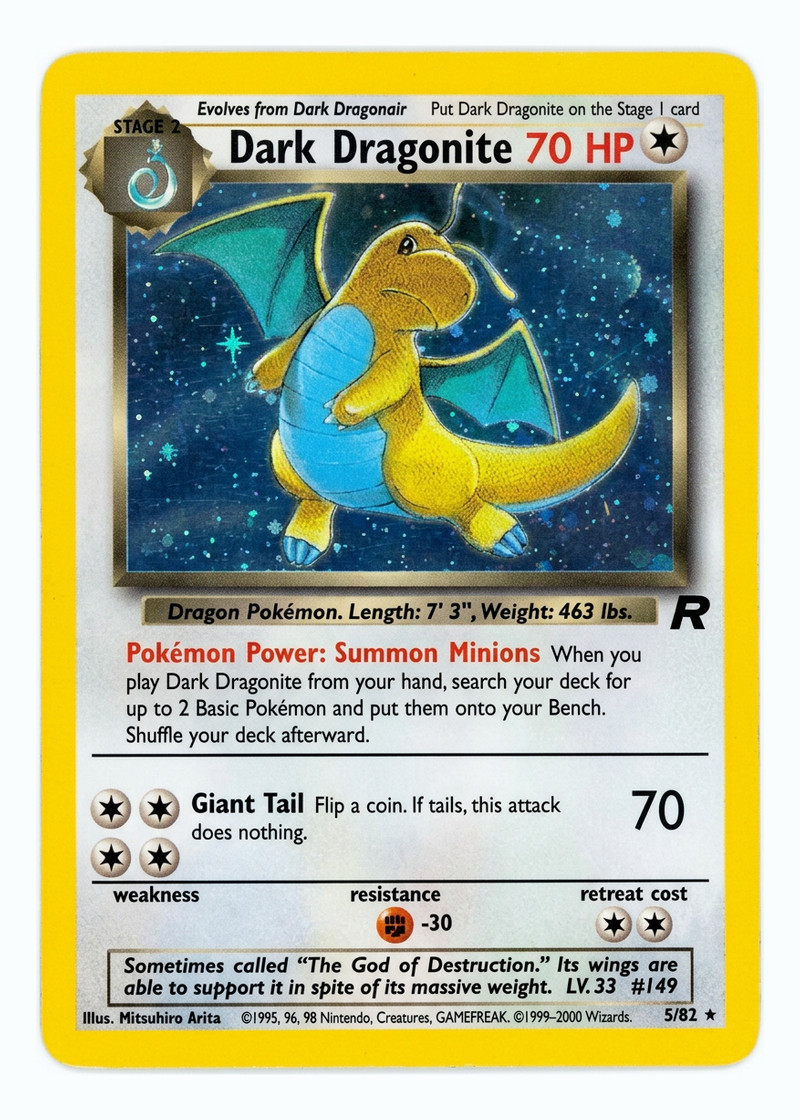 Dark Dragonite 5/82 Team9 Rocket 2000 - Rare Holo Unlimited Holofoil EN (Raw - Near Mint)