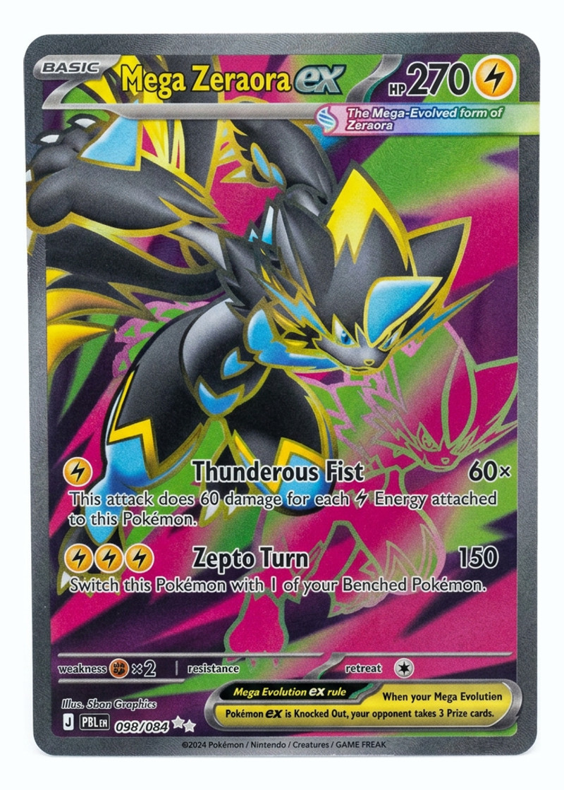 Mega Zeraora ex 098/084 Pitch Black 2026 - Ultra Rare Holofoil EN (Raw - Near Mint)