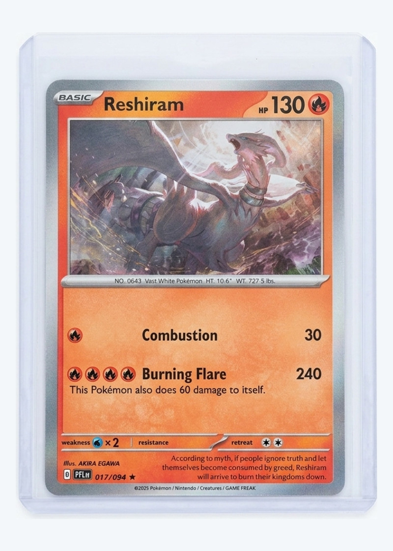 Reshiram 017/094 Phantasmal Flames 2025 - Rare Holofoil EN (Raw - Near Mint)