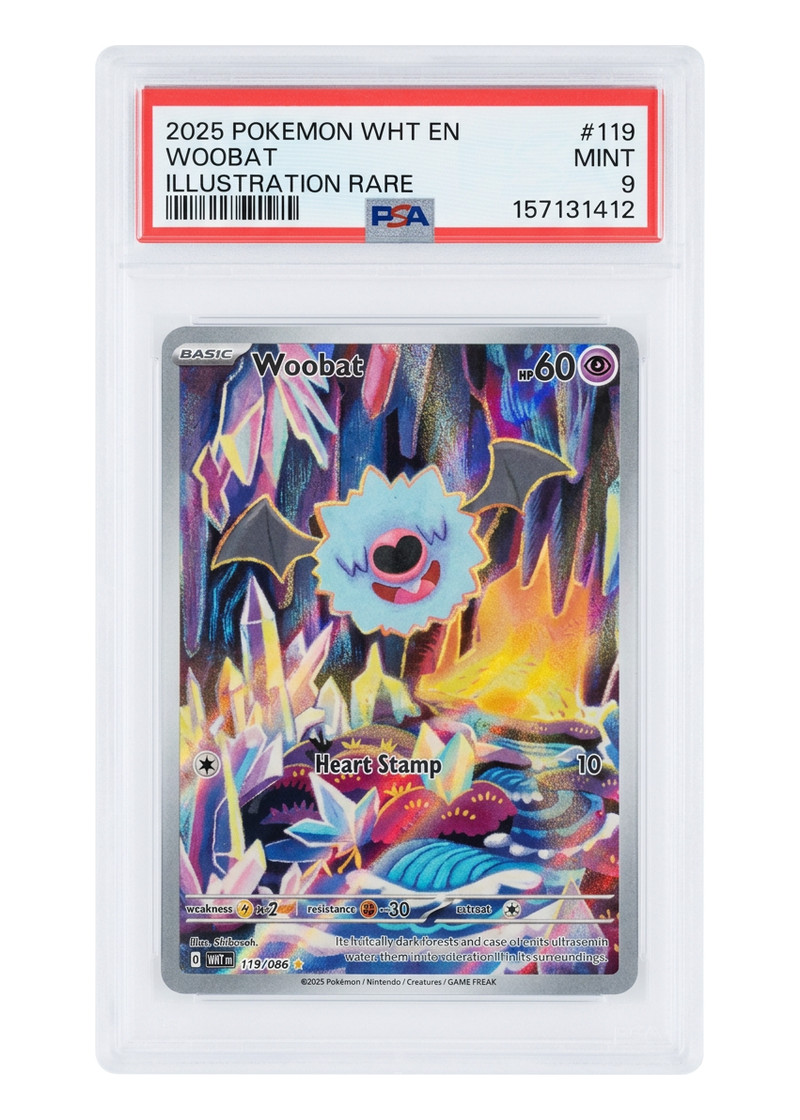 Woobat 119/086 White Flare 2025 - Illustration Rare Holofoil EN (PSA 9 MINT)