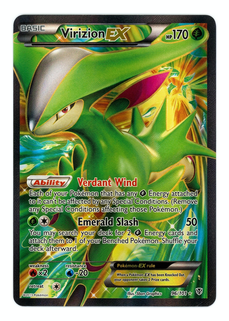 Virizion-EX 96/101 Plasma Blast 2013 - Rare Ultra Holofoil EN (Raw - Lightly Played)