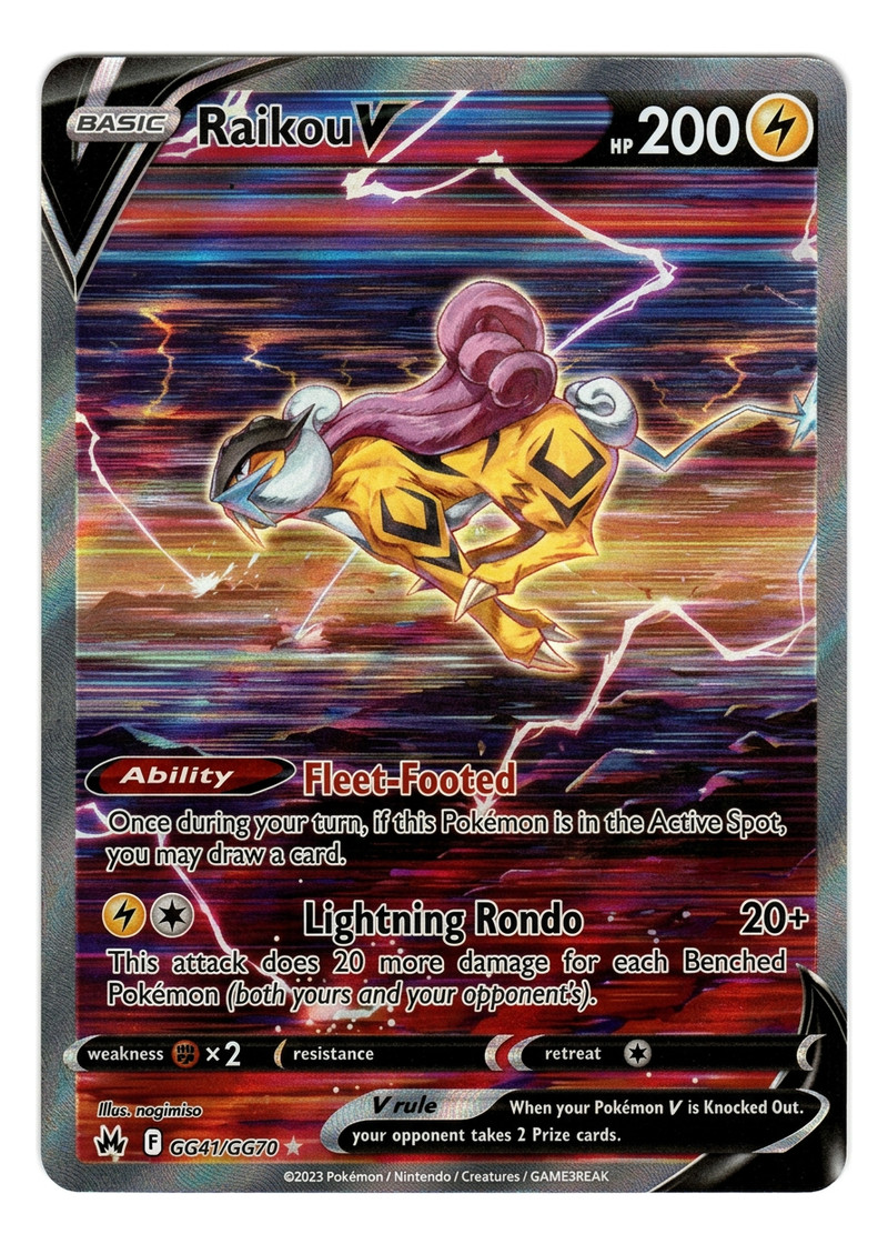 Raikou V GG41/GG70 Crown Zenith Galarian Gallery 2023 - Rare Holo V Holofoil EN (Raw - Near Mint)