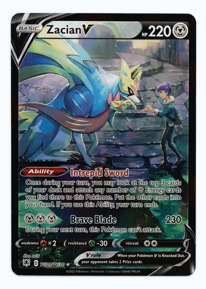 Zacian V TG21/TG30 Astral Radiance Trainer Gallery 2022 - Rare Holo V Holofoil EN (Raw - Near Mint)