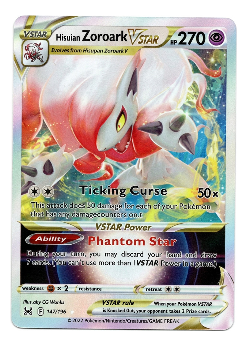 Hisuian Zoroark VSTAR 147/196 Lost Origin 2022 - Rare Holo VSTAR Holofoil EN (Raw - Near Mint)