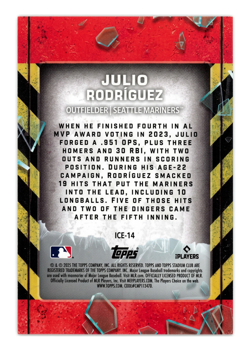 Julio Rodríguez ICE-14 2025 Stadium Club Baseball In Case of Emergency 2025 EN (Raw - Near Mint)