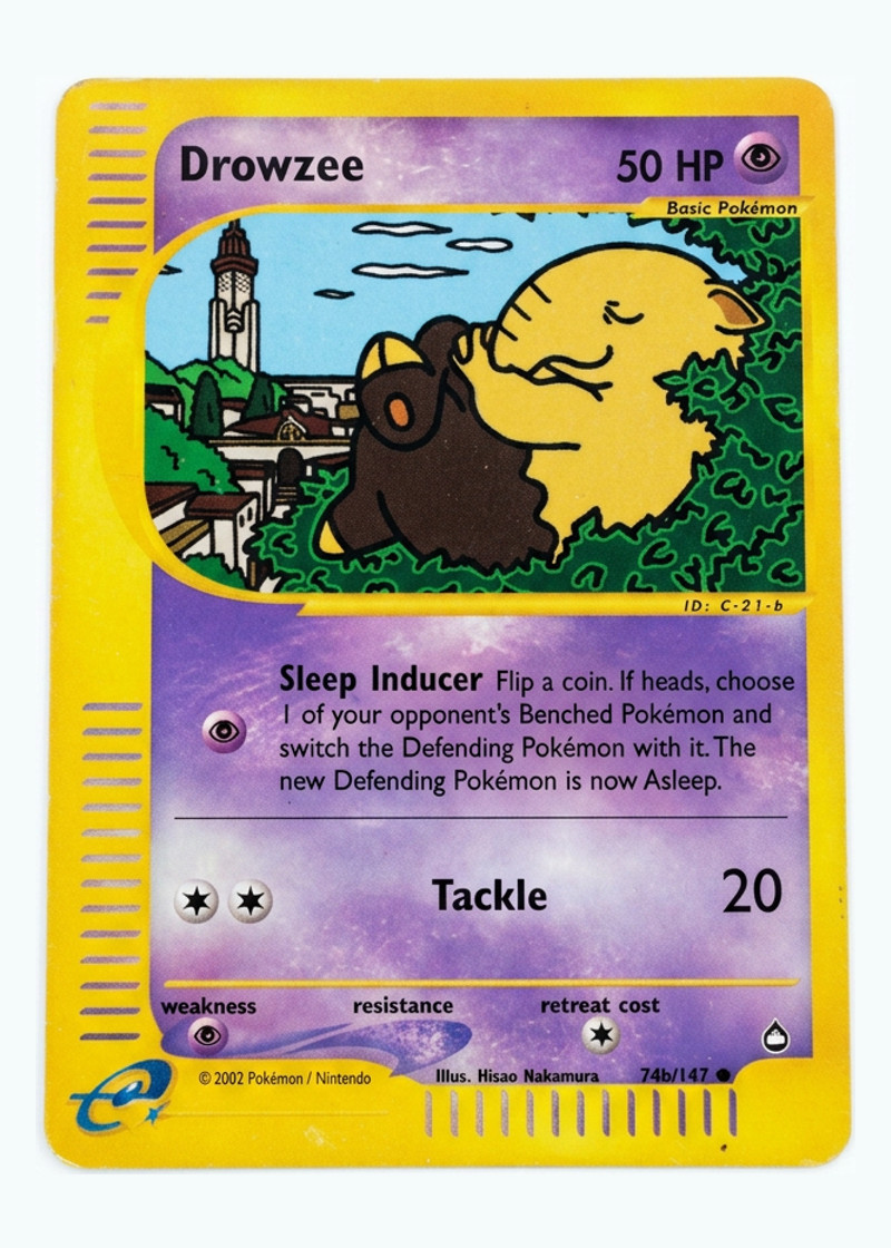 Drowzee 74/147 Aquapolis 2003 - Common Reverse Holofoil EN (Raw - Damaged)