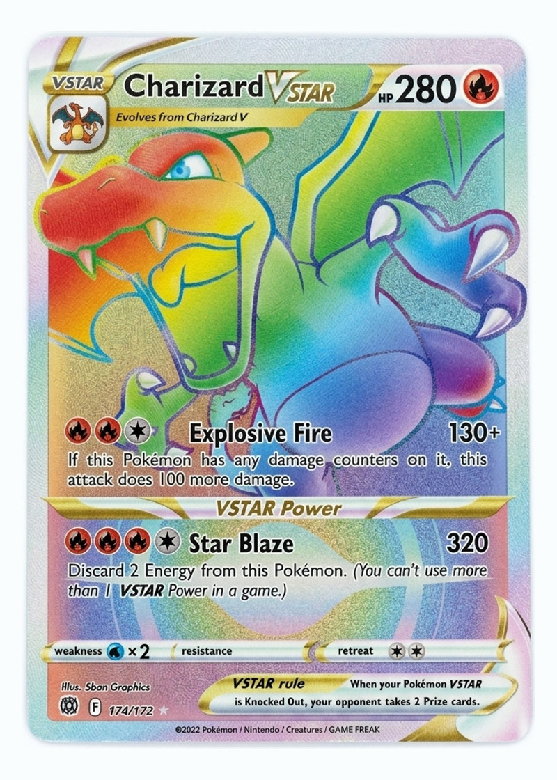 Charizard VSTAR 174/172 Brilliant Stars 2022 - Rare Rainbow Holofoil EN (Raw - Near Mint)