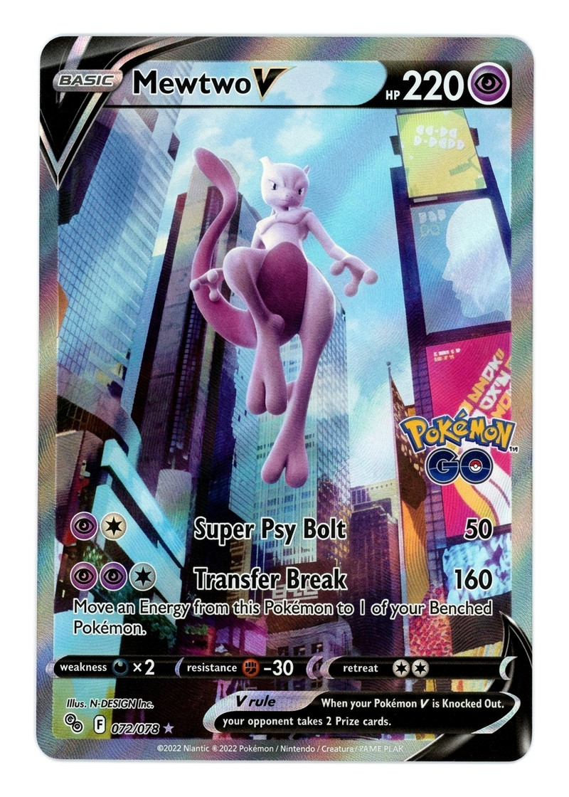 Mewtwo V New York 072/078 Pokémon GO 2022 - Rare Ultra Holofoil EN (Raw - Near Mint)
