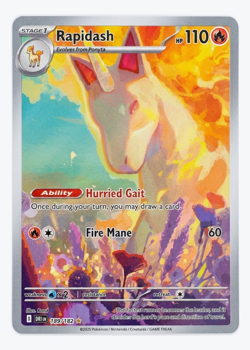 Rapidash 189/182 Destined Rivals 2025 - Illustration Rare Holofoil EN (Raw - Near Mint)