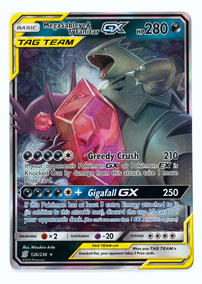 Mega Sableye & Tyranitar GX Tag Team 126/236 Unified Minds 2019 - Rare Holo GX Holofoil EN (Raw - Near Mint)