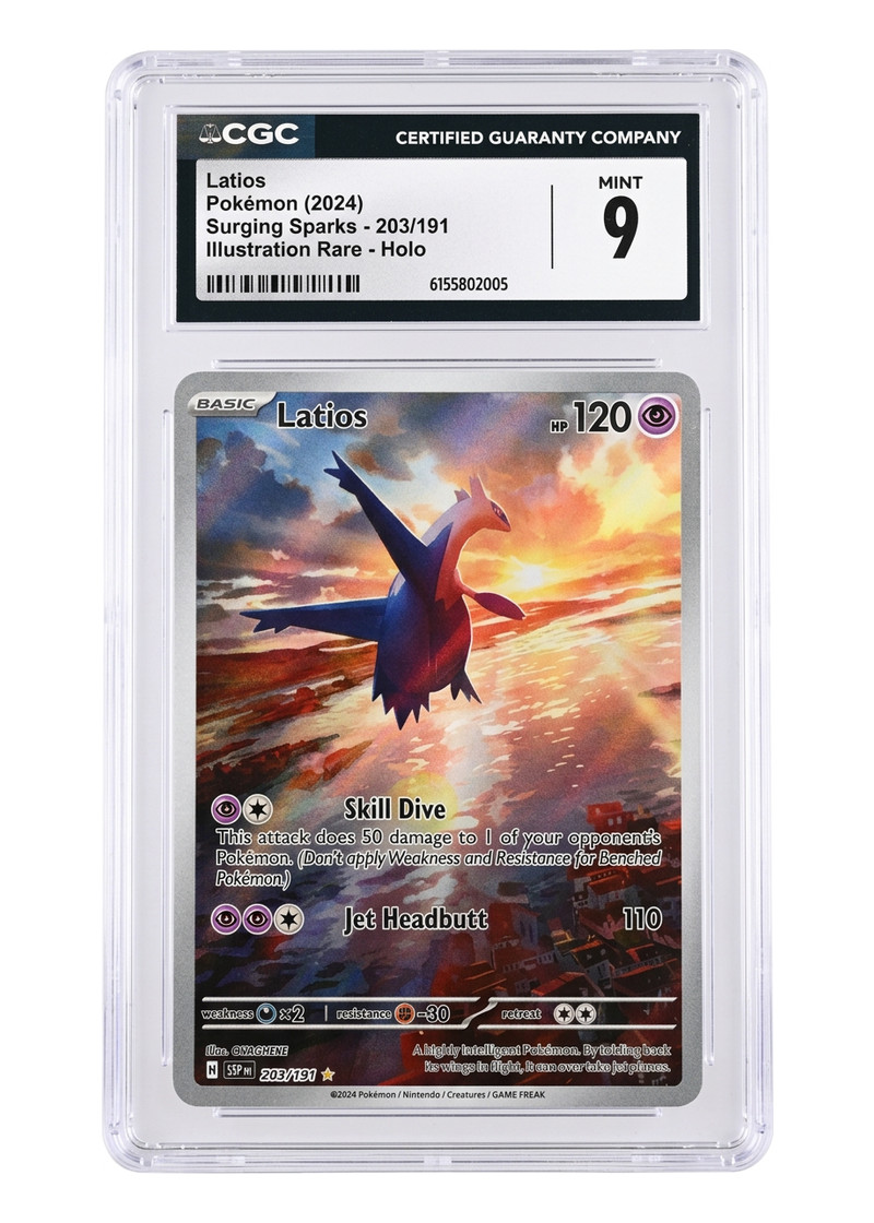 Latios 203/191 Surging Sparks 2024 - Illustration Rare Holofoil EN (CGC 9 MINT)