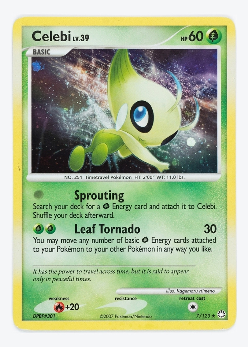Celebi 7/123 Mysterious Treasures 2007 - Rare Holo Reverse Holofoil EN (Raw - Near Mint)