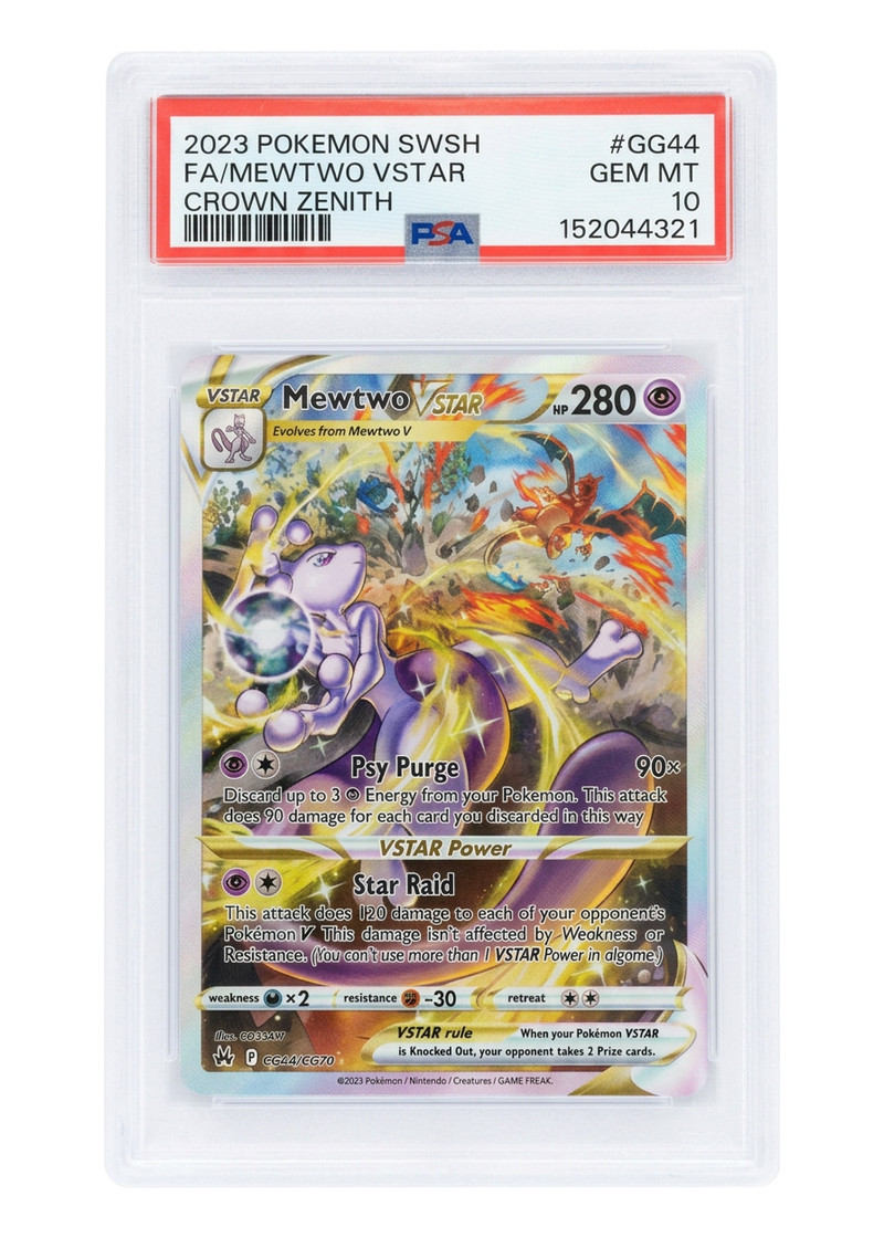 Mewtwo VSTAR GG44/GG70 Crown Zenith Galarian Gallery 2023 - Rare Holo VSTAR Holofoil EN (PSA 10 GEM MINT)