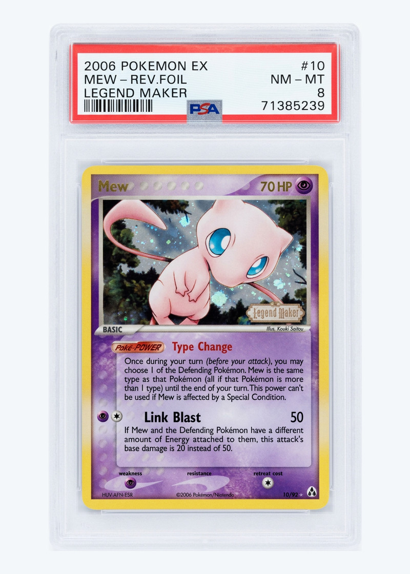 Mew 10/92 Legend Maker 2006 - Rare Holo Reverse Holofoil EN (PSA 8 NM-MT)