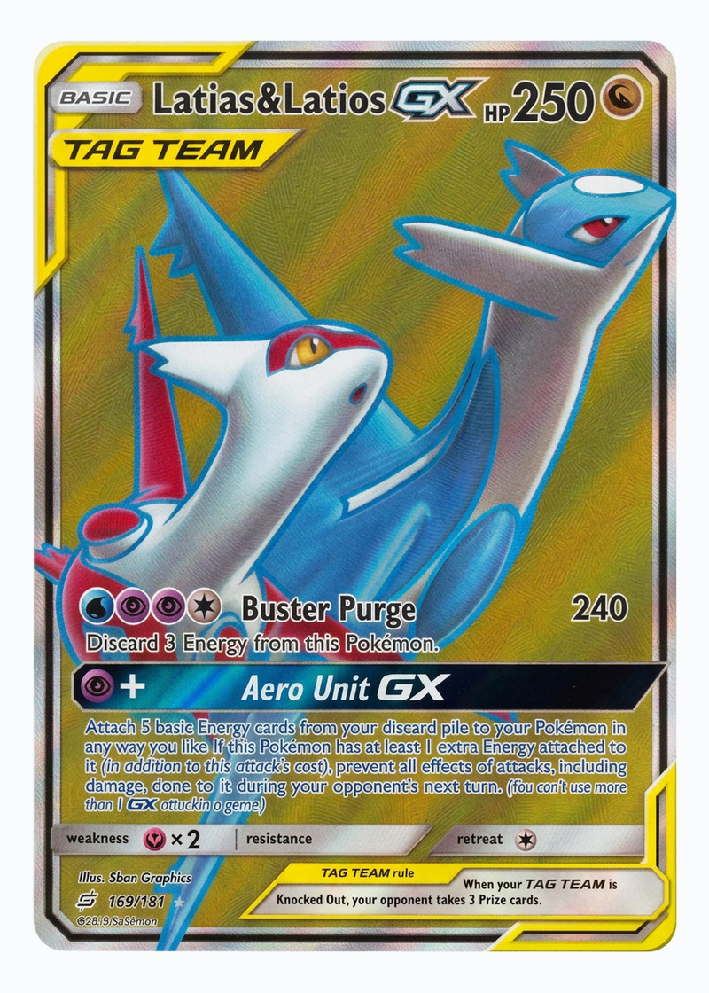Latias & Latios GX Tag Team 169/181 Team Up 2019 - Rare Ultra Holofoil EN (Raw - Near Mint)