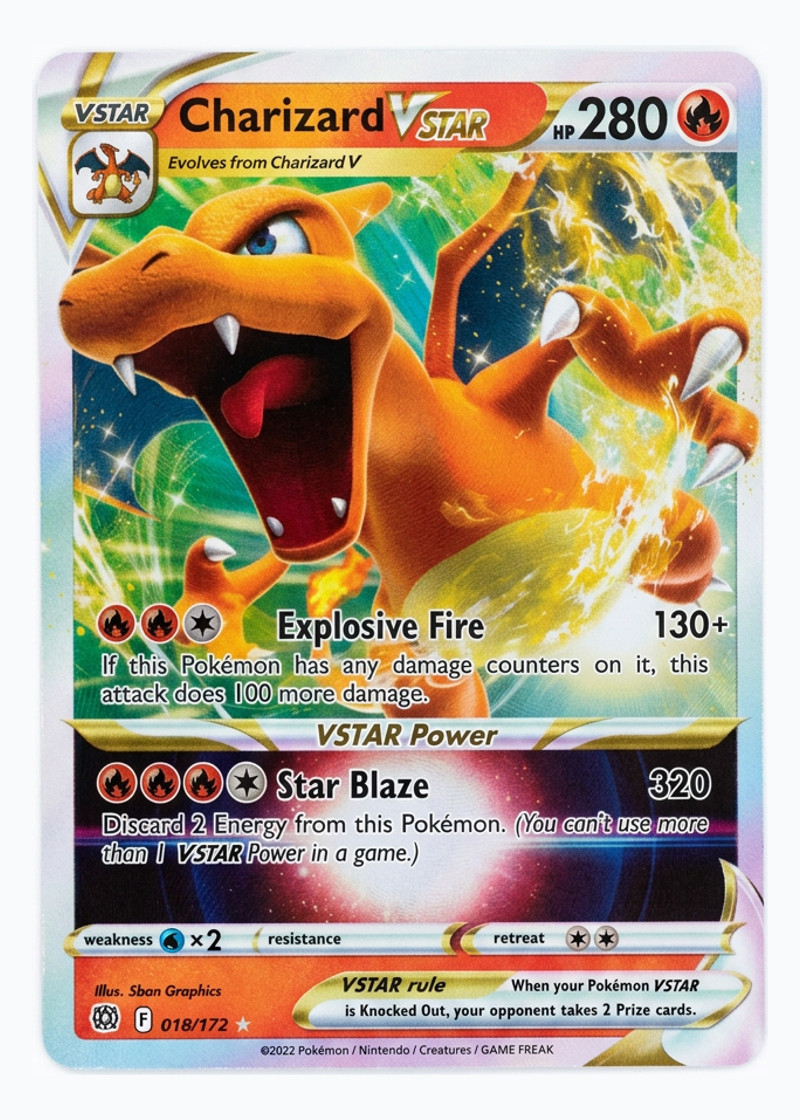 Charizard VSTAR 018/172 Brilliant Stars 2022 - Rare Holo VSTAR EN (Raw - Near Mint)